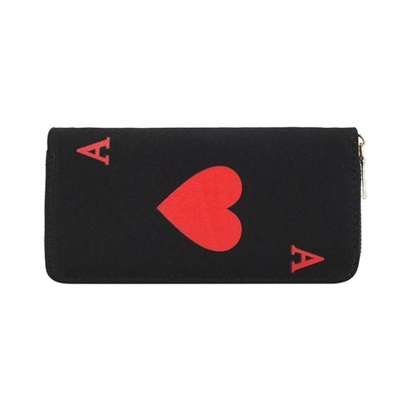 Playing Card Pattern Wallet In Black - Picture 4 of 9